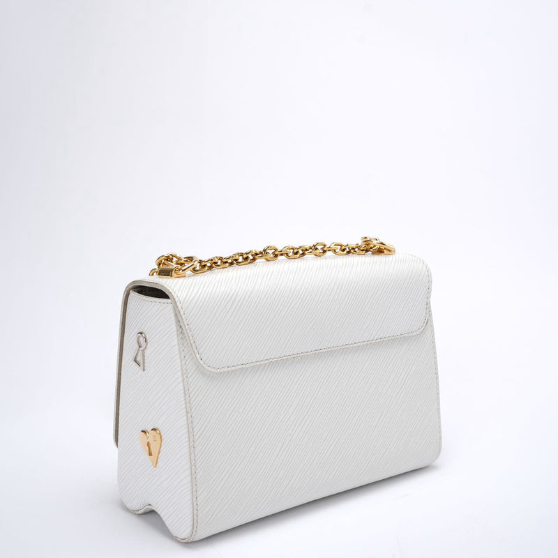 Pre-owned Louis Vuitton White Epi Leather Twist Love Lock Charms MM Bag 2018 