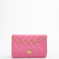 Chanel Boy Wallet on Chain (woc) Pink
