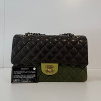 Chanel Lammleder Gesteppte Dreifarbige Medium Double Flap Grün 2014
