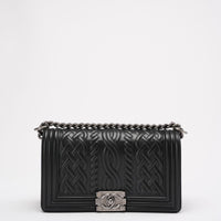Chanel Black Celtic Medium Boy Bag Lambskin 2014