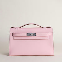 Hermès Swift Kelly Pochette Clutch Rose Sakura 2025