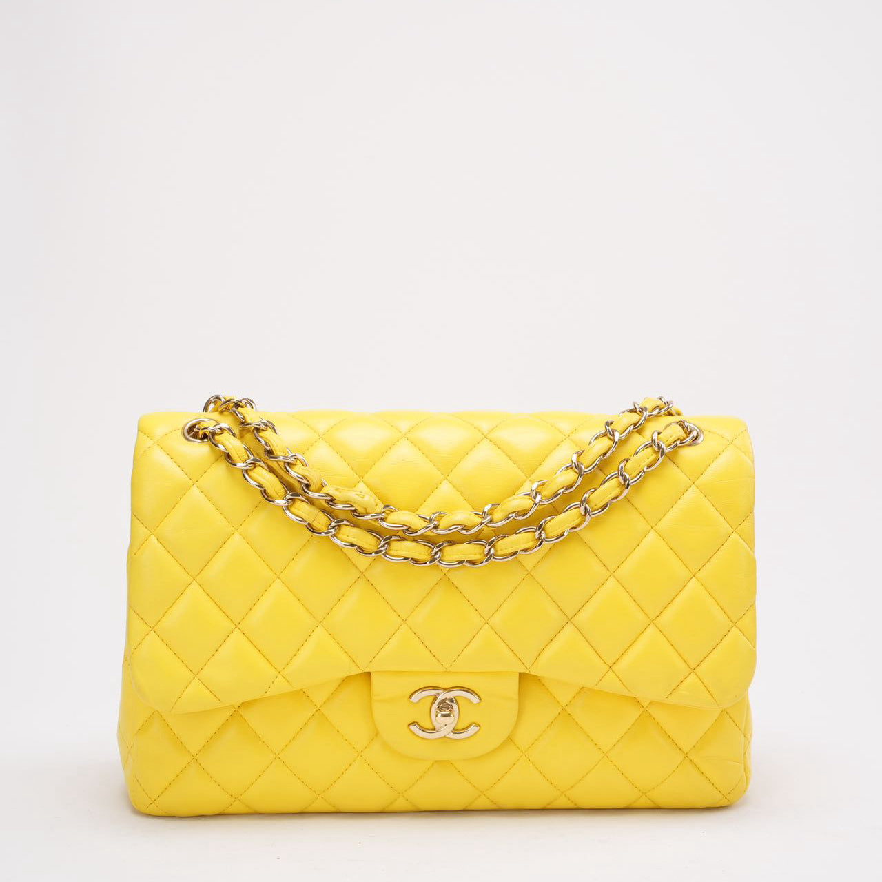 Chanel Yellow Lambskin Jumbo Double Flap 2011 – Preloved – MILOURA