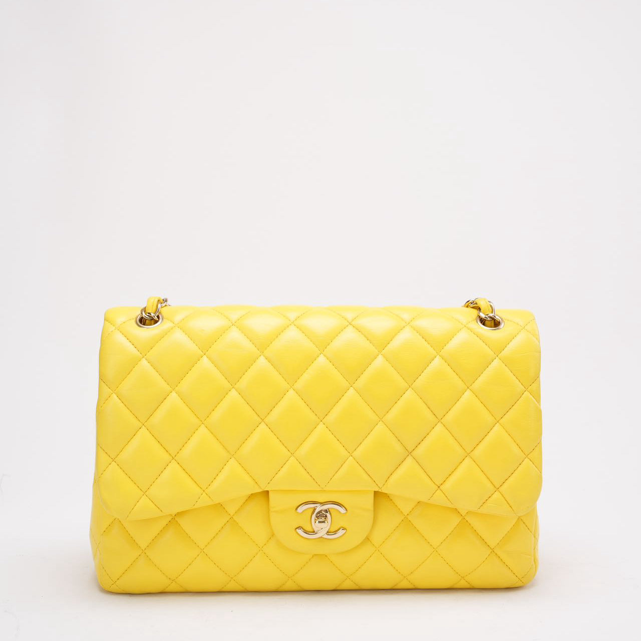 Chanel Yellow Lambskin Jumbo Double Flap 2011 – Preloved – MILOURA
