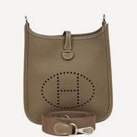 Hermès Evelyne 16 Étoupe Taurillon Clémence Leather Palladium