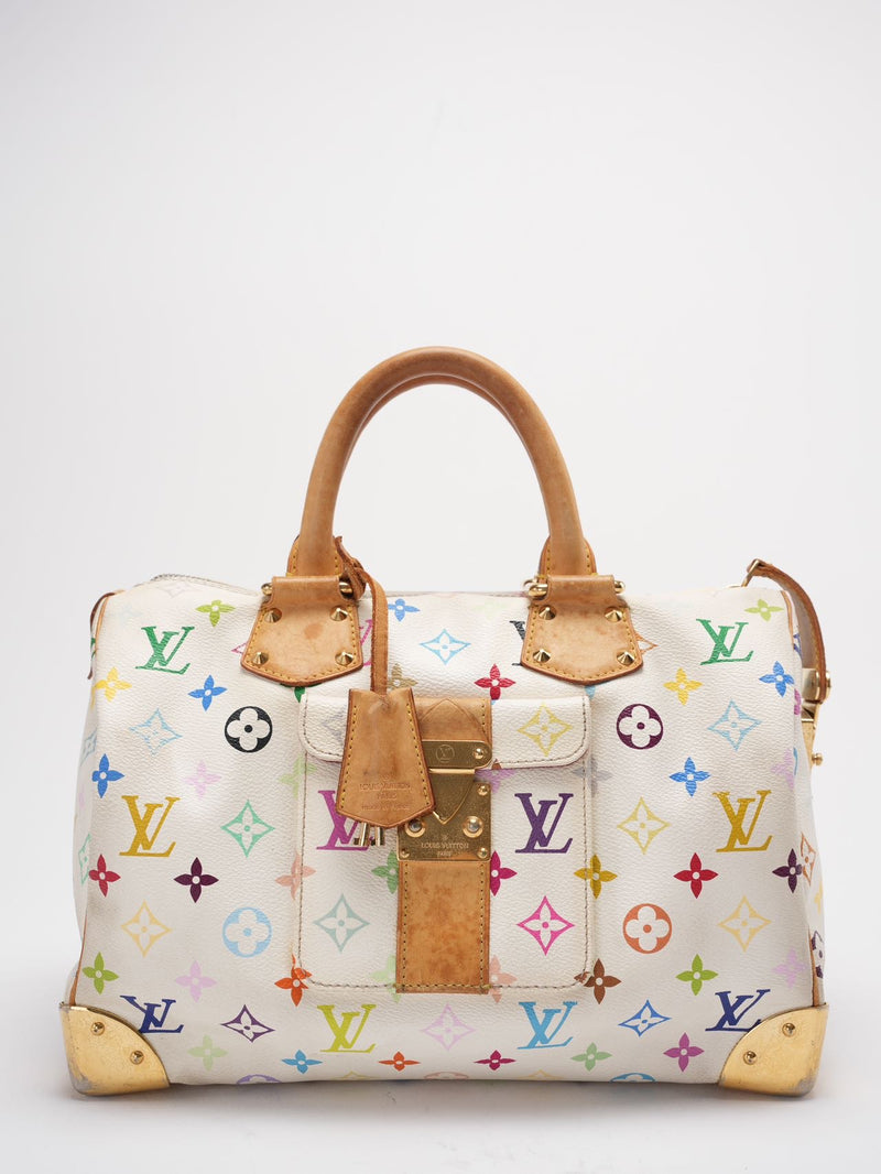 Louis Vuitton Takashi Murakami Speedy 30 Handbag Multicolor Front