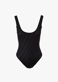 Fendi Black FF Logo Stretch One Piece Swimsuit Size IT44 (FR 40)