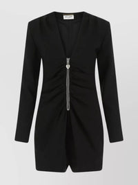 Saint Lauren Black Crepe Long Sleeve Romper FR 34 (xs)