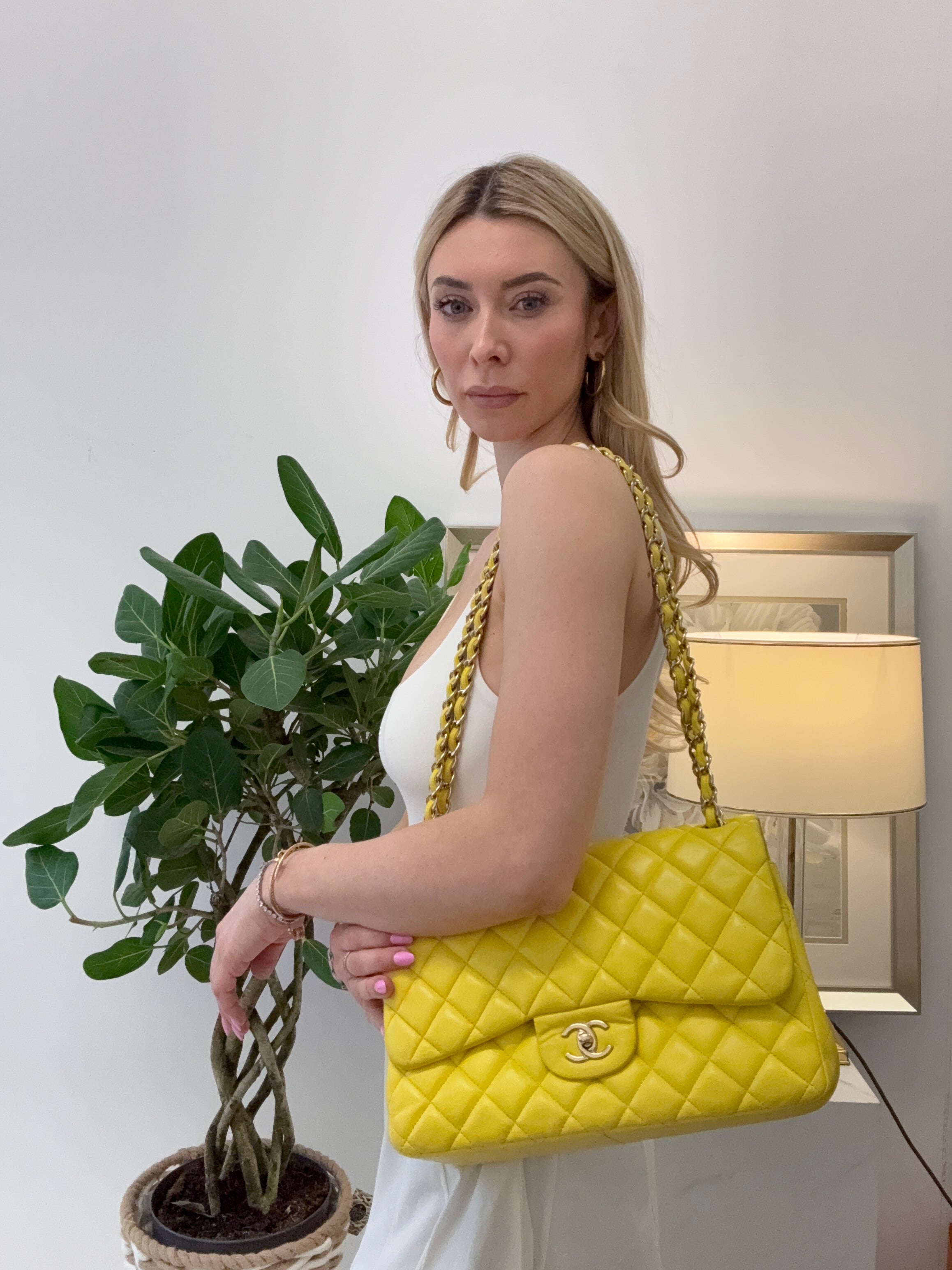 Chanel Yellow Lambskin Jumbo Double Flap 2011 – Preloved – MILOURA