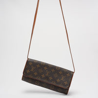 Louis Vuitton Brown Vintage Twin Pochette Crossbody Bag