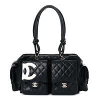 Chanel Calfskin Quilted Large Cambon Multipocket Reporter Black 2005