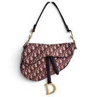 Christian Dior Oblique Saddle Bag Burgundy 2019