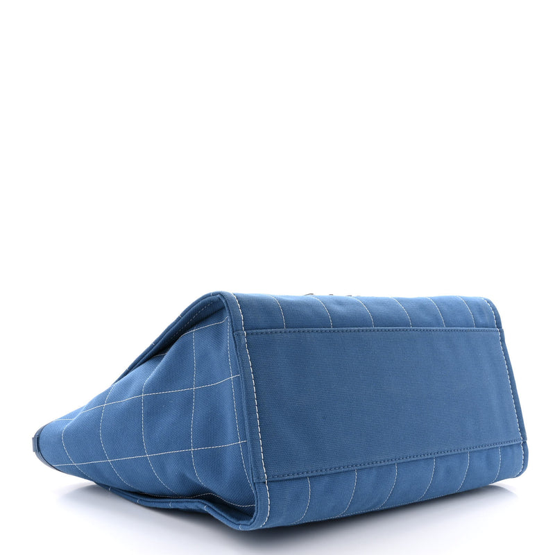 Chanel Deauville Tote Bag in Blue Canvas from the 2023 Cruise Collection Corner