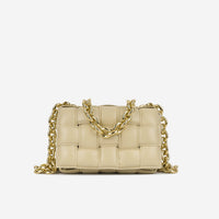 Bottega Veneta Beige Intrecciato Padded Chain Cassette Satchel