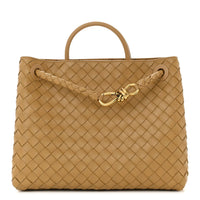 Bottega Veneta Andiamo Intrecciato Medium Dark Beige Bag