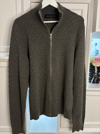 Louis Vuitton Gray Cardigan with Damier Motif Size M
