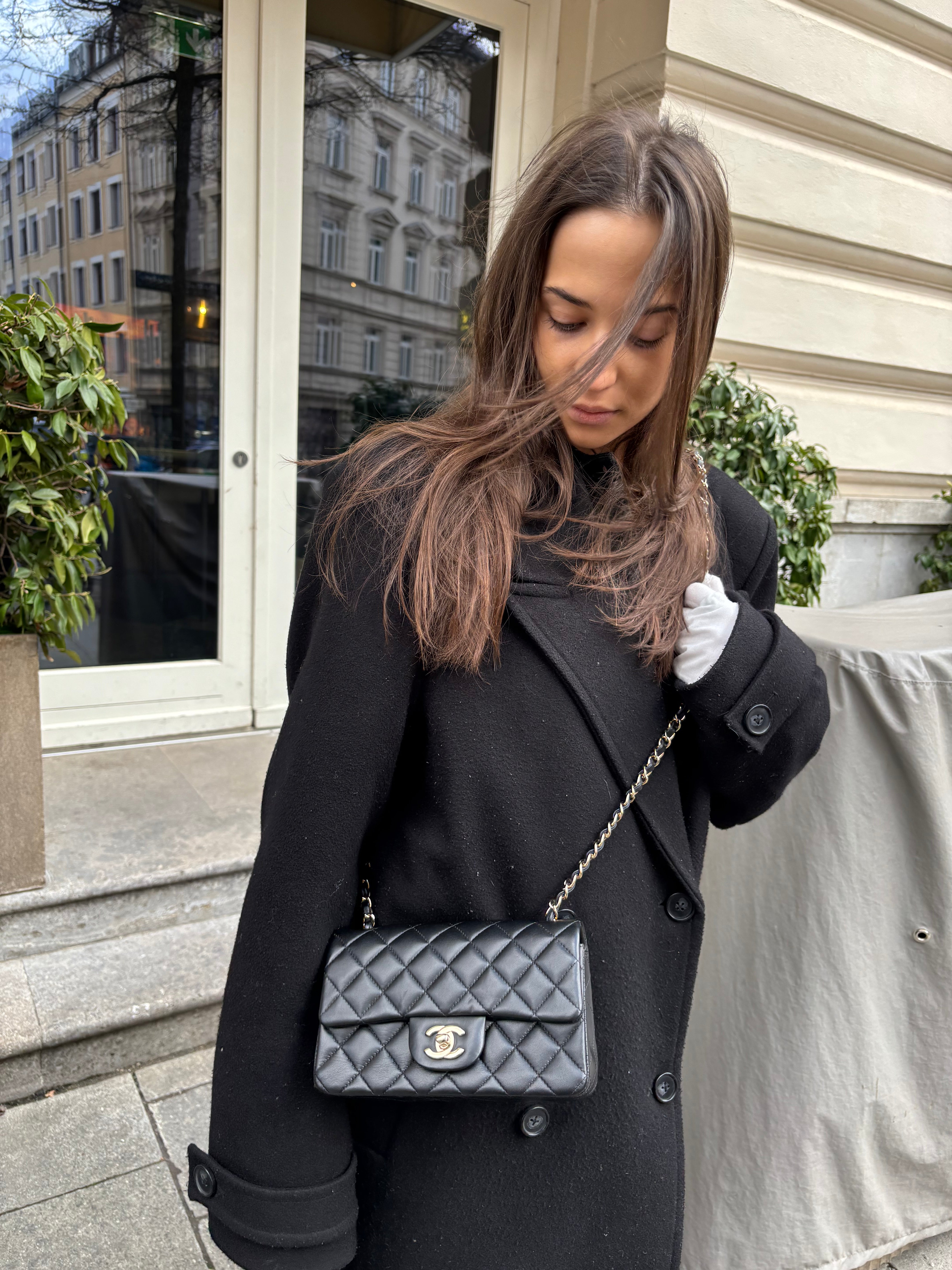 Second Hand Chanel Mini Rectangular Flap Black Lambskin 2017