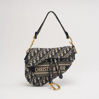 Christian Dior Saddle Medium Toile Oblique Bleue 2019