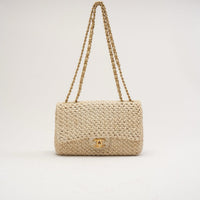 Chanel Raffia Crochet Ancient Greece Medium Flap Beige 2018