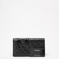 Chanel Black/ Pink Cambon Ligne Long Wallet Lambskin