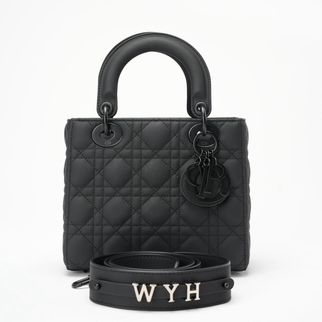 Second hand Christian Dior Matte Black Small Lady Dior Bag 2021