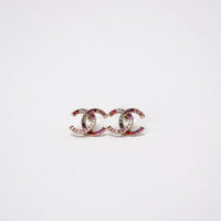 Crystal Baguette CC Earrings Gold Multicolor