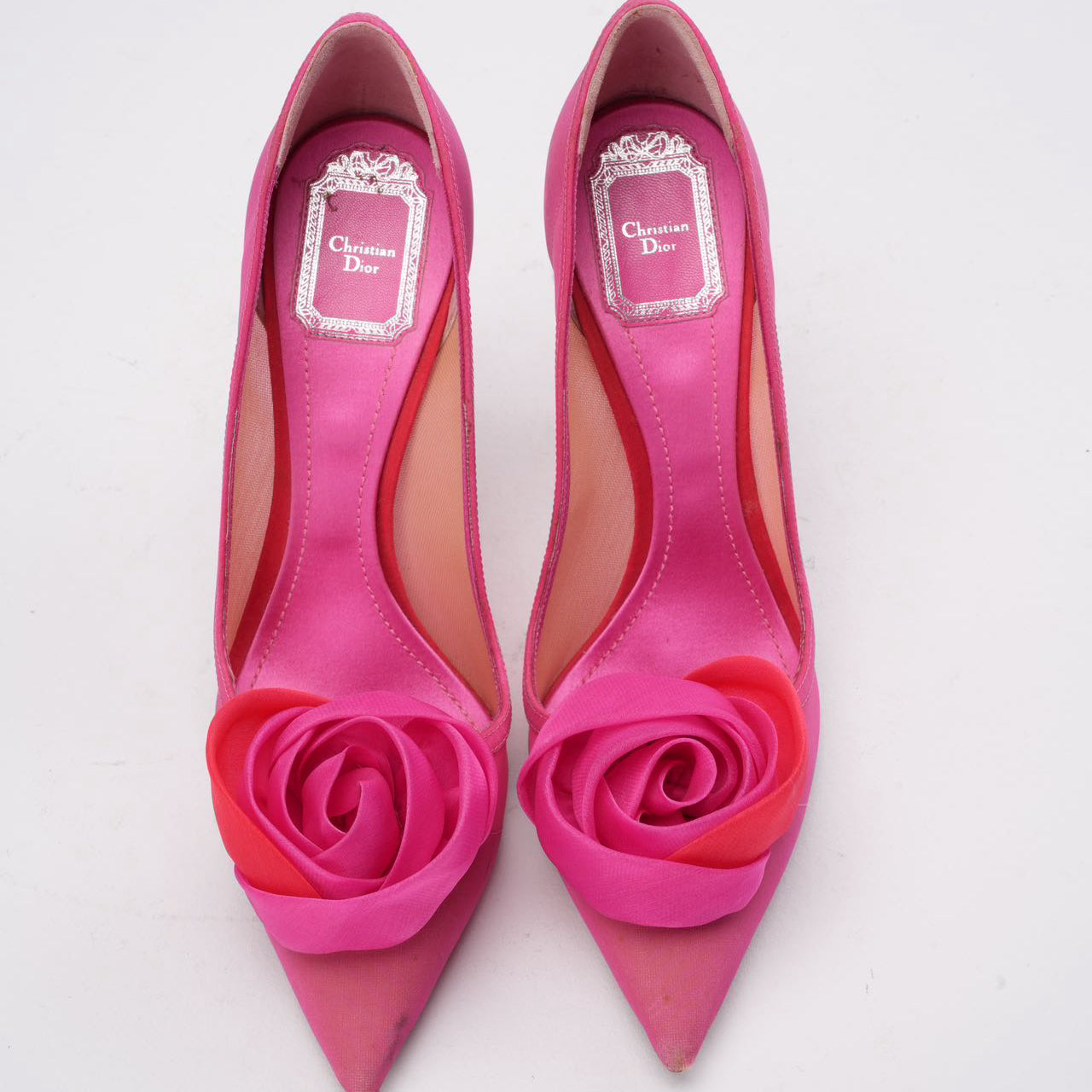 Christian Dior Pink Satin Pointed-Toe Pumps 38D | Miloura | Dior