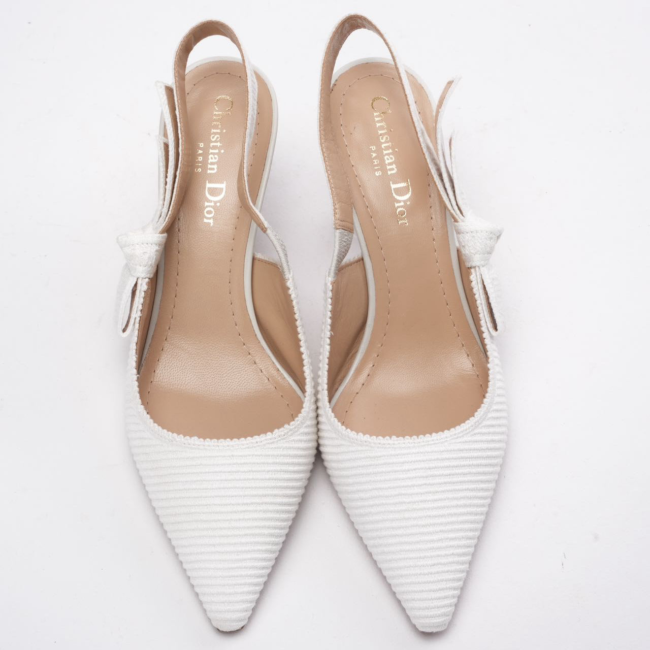 Used Christian Dior J'Adior Slingback Pump in White 38D | Miloura