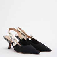 Christian Dior Black Fabric J'adior Slingback Pumps Size 38 D