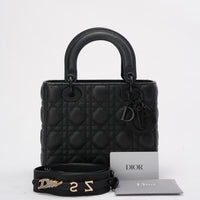 Christian Dior Matte Black Small Lady Dior Bag 2023