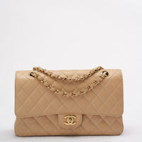 Chanel Beige Medium Double Flap Caviar 2014