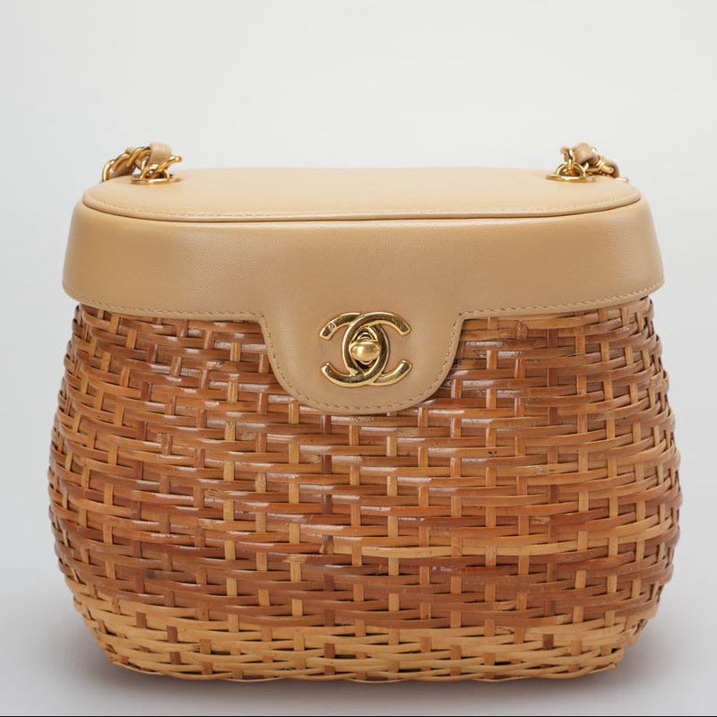 Chanel Vintage Wicker Basket Shoulder Bag – Limited Edition