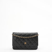 Chanel Black Classic Wallet on Chain (WOC) Caviar 2015