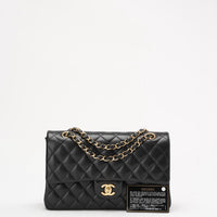 Chanel Black Classic Medium Double Flap Bag Lambskin 2014