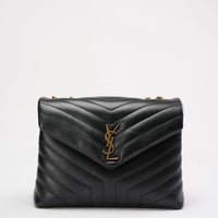 Saint Laurent Black Loulou Medium Shoulder Bag