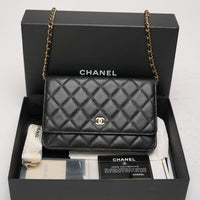 Chanel Black Classic Wallet on Chain (WOC) Caviar 2014