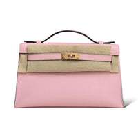 Hermès Swift Kelly Pochette Clutch Rose Sakura 2025