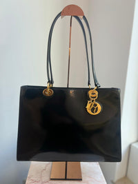 Christian Dior Black Vintage Large Lady Dior Tote Bag 2007