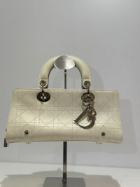 Christian Dior White Small East West Lady Dior Calfskin 2004