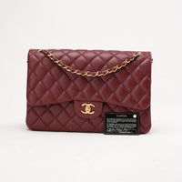 Chanel Klassische Jumbo Double Flap Tasche Lammleder Burgunderrot 2016