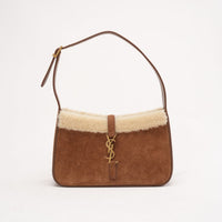 Saint Laurent Le 5à 7 Suede and Shearling Hobo Bag 2022