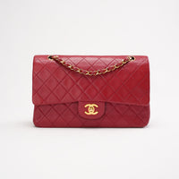 Chanel Vintage Medium Double Flap Lambskin Red 1991