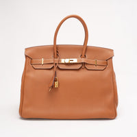 Hermès Birkin 35 Gold and gold Togo Leather Bag 2012