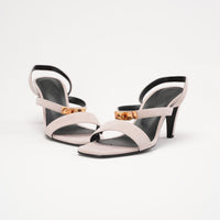 Hermès Glamour 95 Sandals in Suede Goatskin Kelly Buckle Porcelain Rose 38
