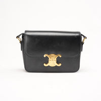 Celine Black Teen Triomphe Shoulder Bag Gold Hardware 2021