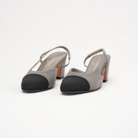 Chanel Slingback Pumps Grey and Black 38