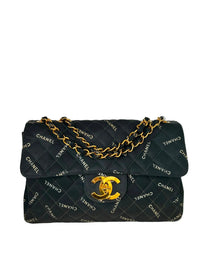 Chanel Maxi Klassische Schultertasche Canvas Blau