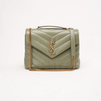 Saint Laurent Light Sage Loulou Top Handle Bag Leather 2022