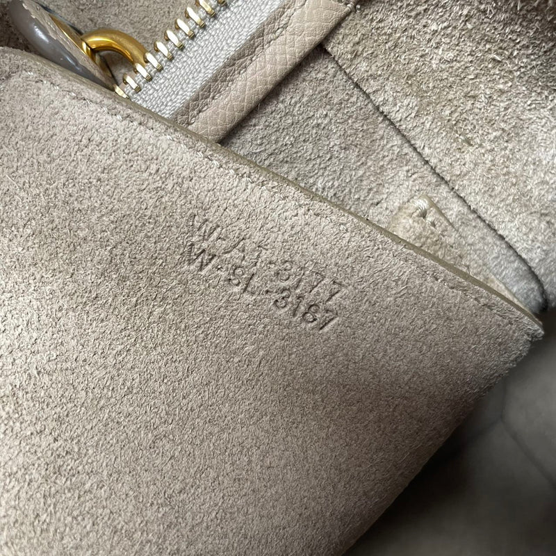 Celine Grained Calfskin Nano Belt Beige 2017 - serial number 