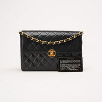 Chanel Black Vintage Timeless Classic Single Flap Bag 1991