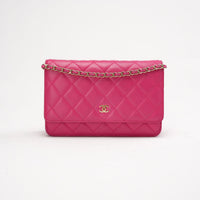 Chanel Wallet On Chain (WOC) Lambskin Hot Pink 2017